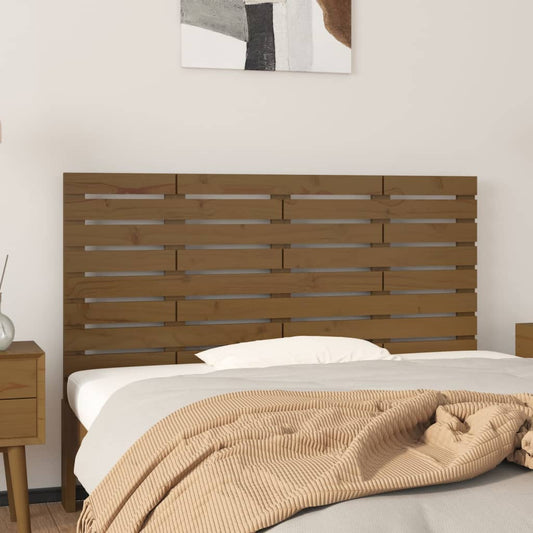 vidaXL Cabecero cama pared madera maciza pino marrón miel 126x3x63 cm