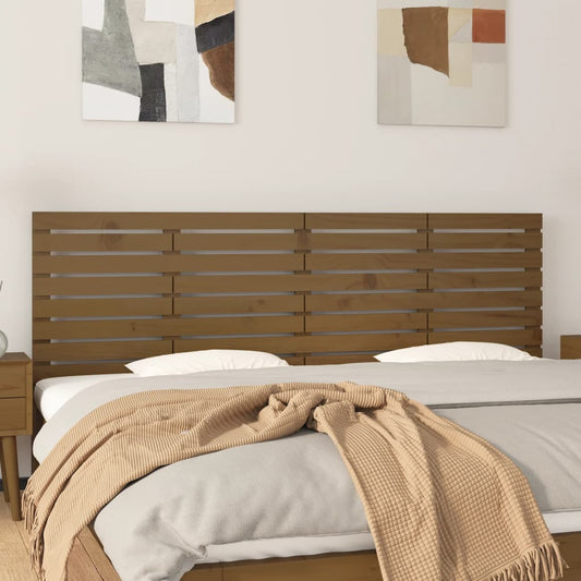 vidaXL Cabecero cama pared madera maciza pino marrón miel 166x3x63 cm