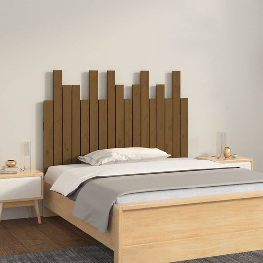 vidaXL Cabecero cama pared madera maciza pino marrón miel 108x3x80 cm