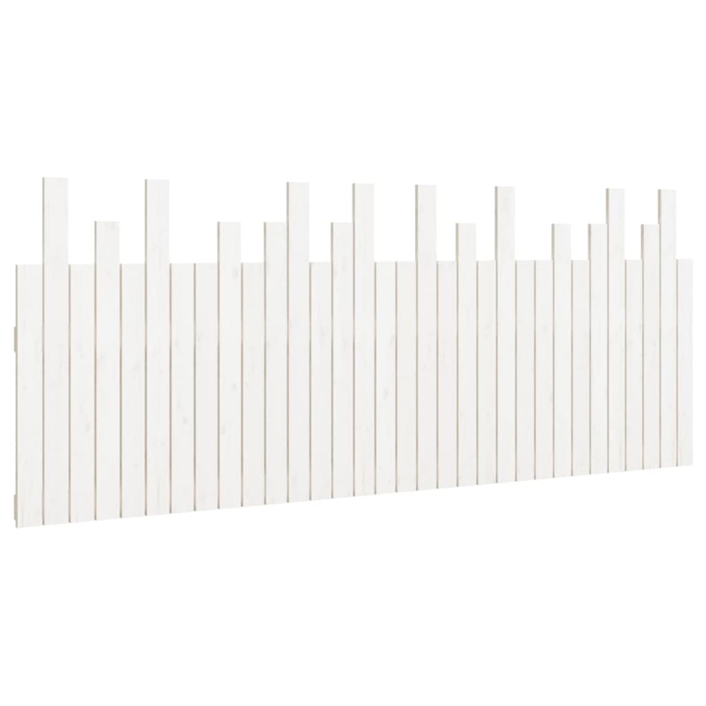 vidaXL Cabecero de cama de pared madera maciza pino blanco 204x3x80 cm