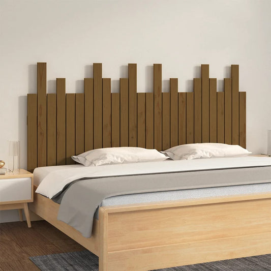 vidaXL Cabecero cama pared madera maciza pino marrón miel 166x3x80 cm
