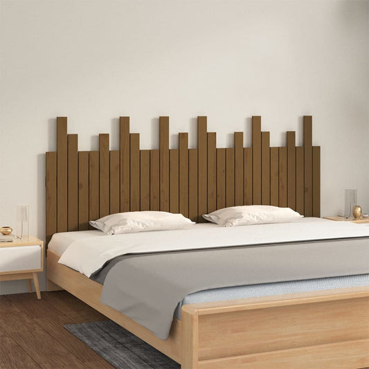 vidaXL Cabecero cama pared madera maciza pino marrón miel 185x3x80 cm