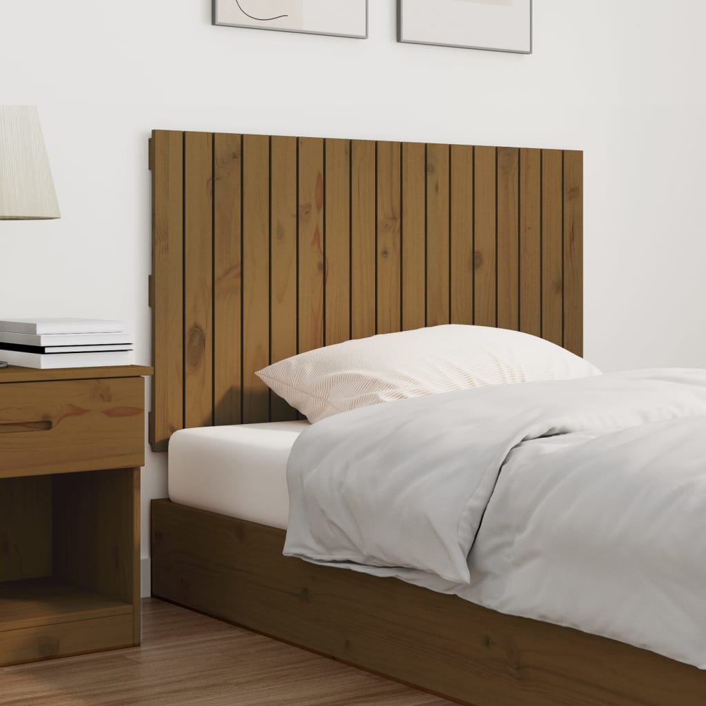 vidaXL Cabecero cama pared madera maciza pino marrón miel 108x3x60 cm