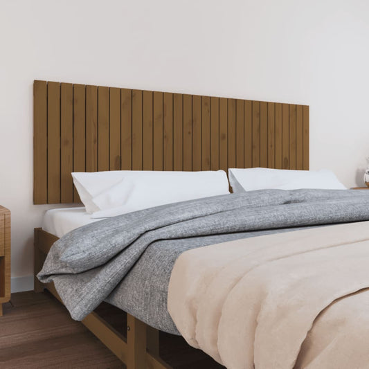 vidaXL Cabecero cama pared madera maciza pino marrón miel 185x3x60 cm