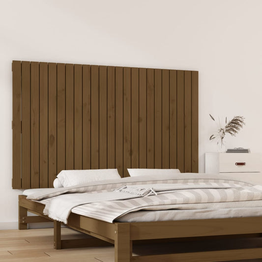 vidaXL Cabecero cama pared madera maciza pino marrón miel 147x3x90 cm