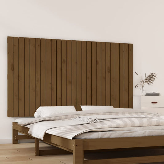 vidaXL Cabecero cama pared madera maciza pino marrón miel 159,5x3x90cm