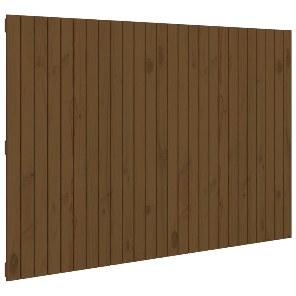 vidaXL Cabecero cama pared madera maciza pino marrón miel 166x3x110 cm