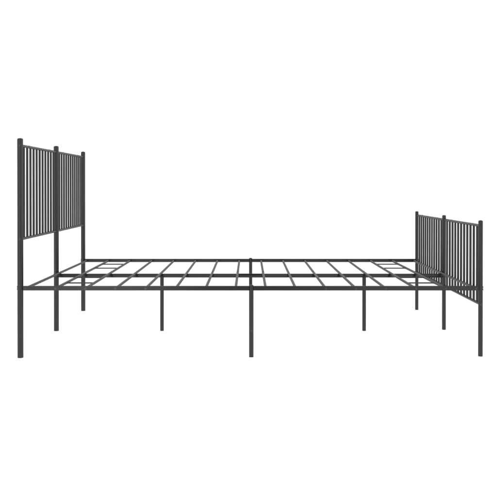 vidaXL Estructura de cama cabecero y estribo metal negro 183x213cm