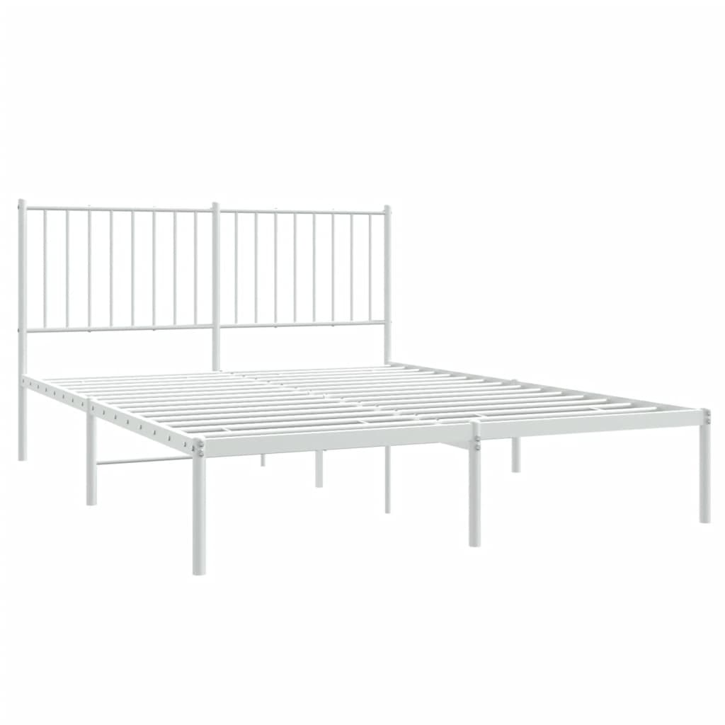 vidaXL Estructura de cama de metal con cabecero blanca 140x190 cm