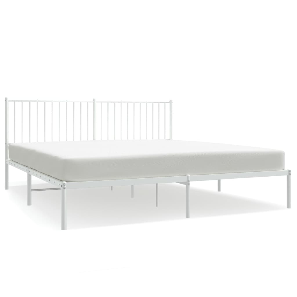vidaXL Estructura de cama de metal con cabecero blanco 183x213 cm