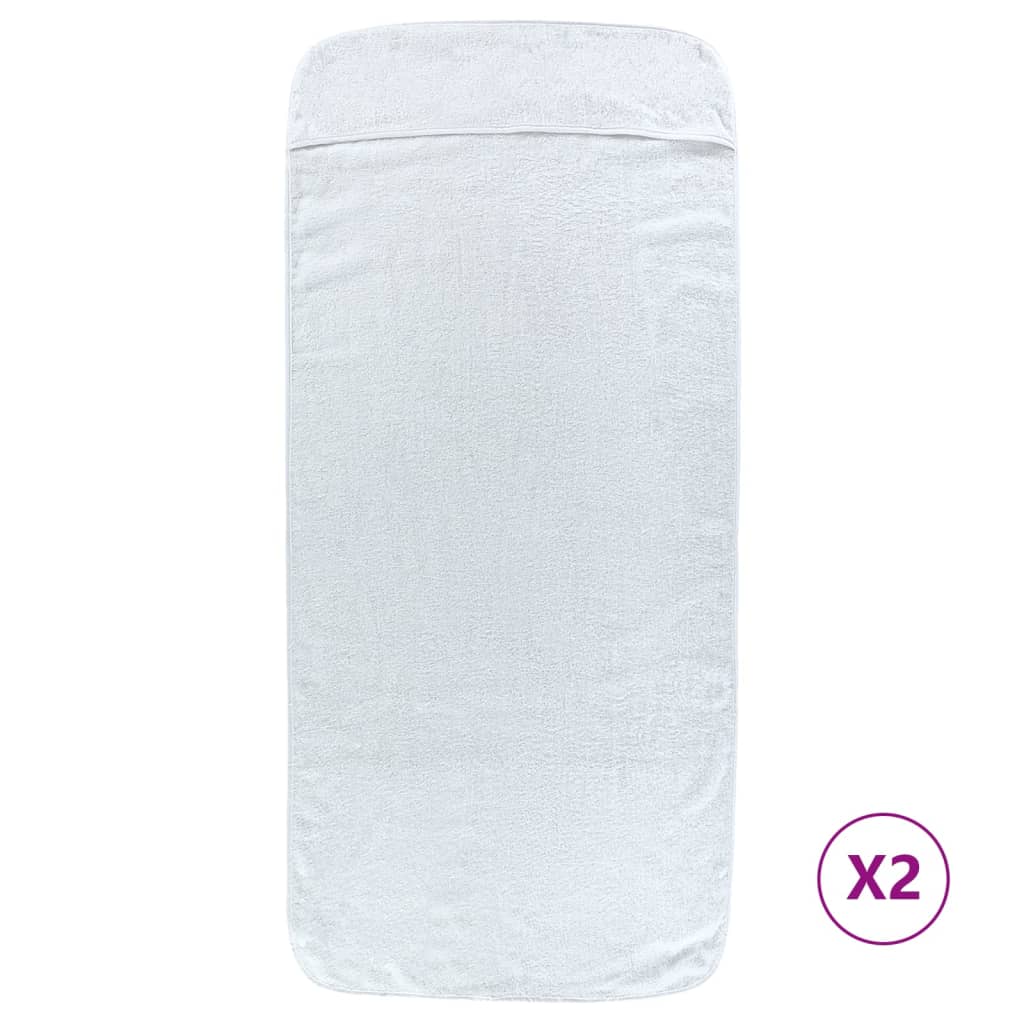 vidaXL Toallas de playa 2 uds tela blanco 400 g/m² 60x135 cm