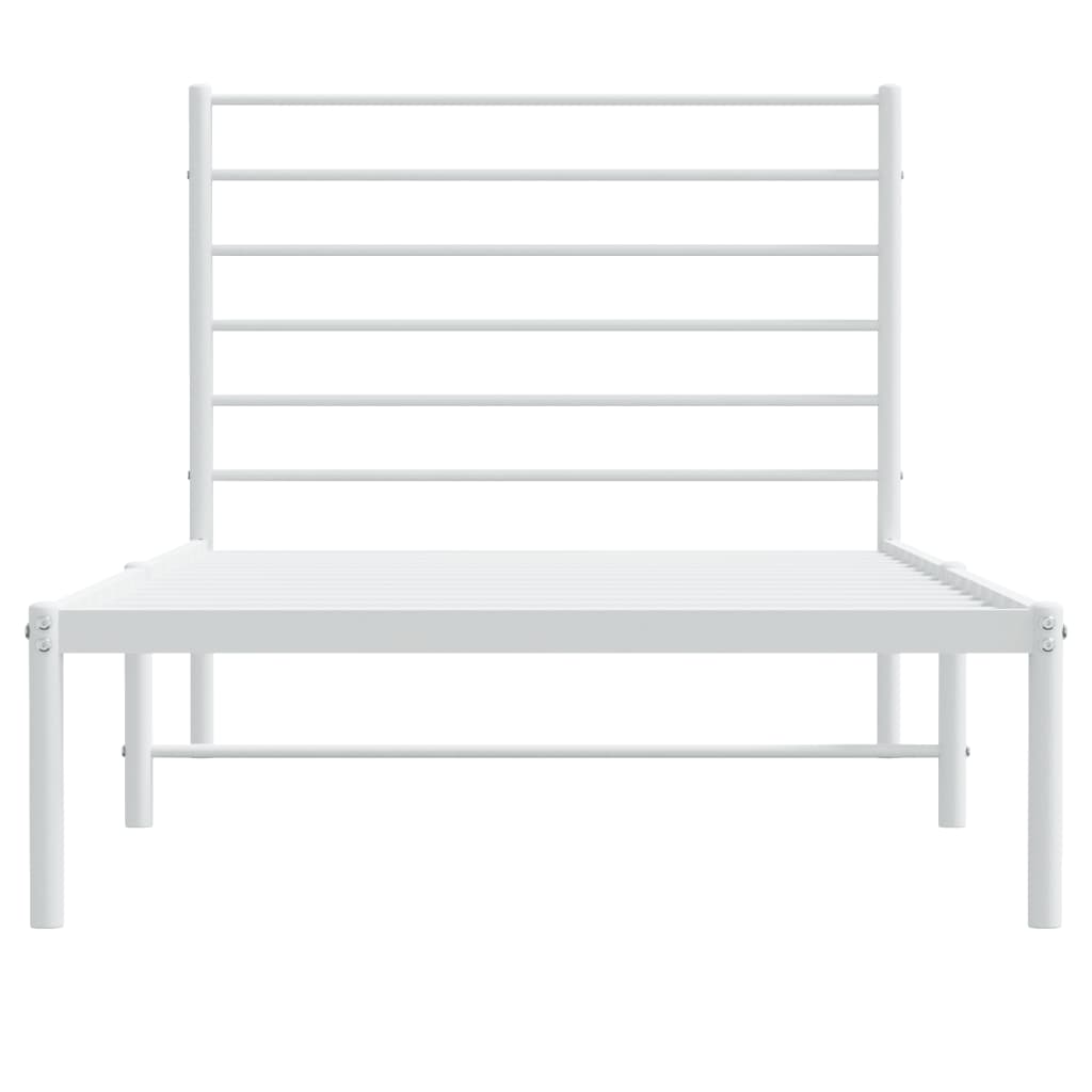 vidaXL Estructura de cama de metal con cabecero blanco 90x200 cm