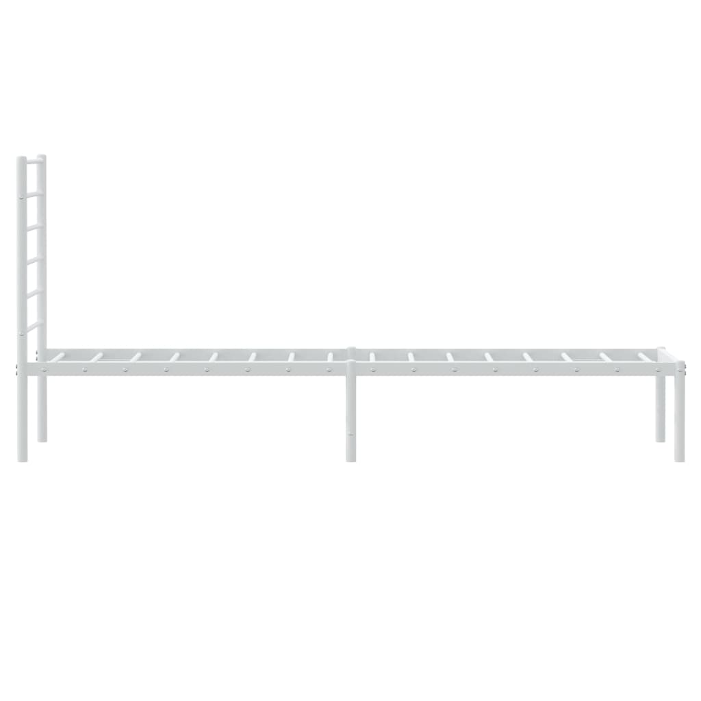 vidaXL Estructura de cama de metal con cabecero blanco 100x200 cm
