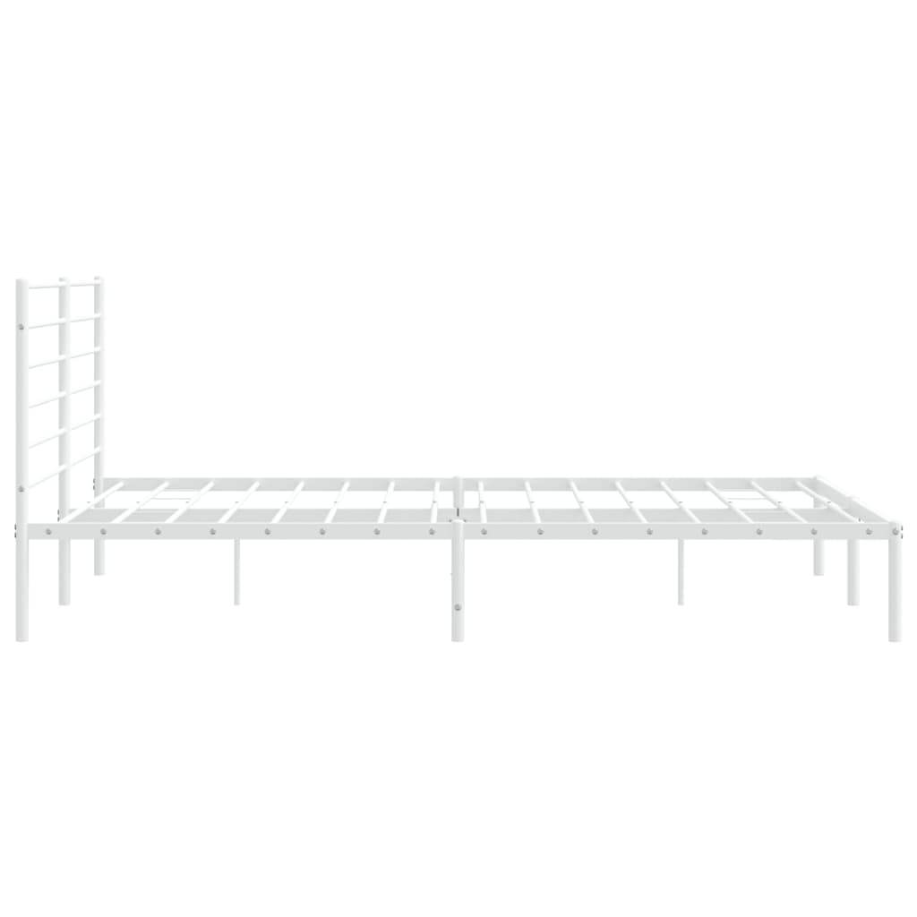 vidaXL Estructura de cama de metal con cabecero blanco 193x203 cm