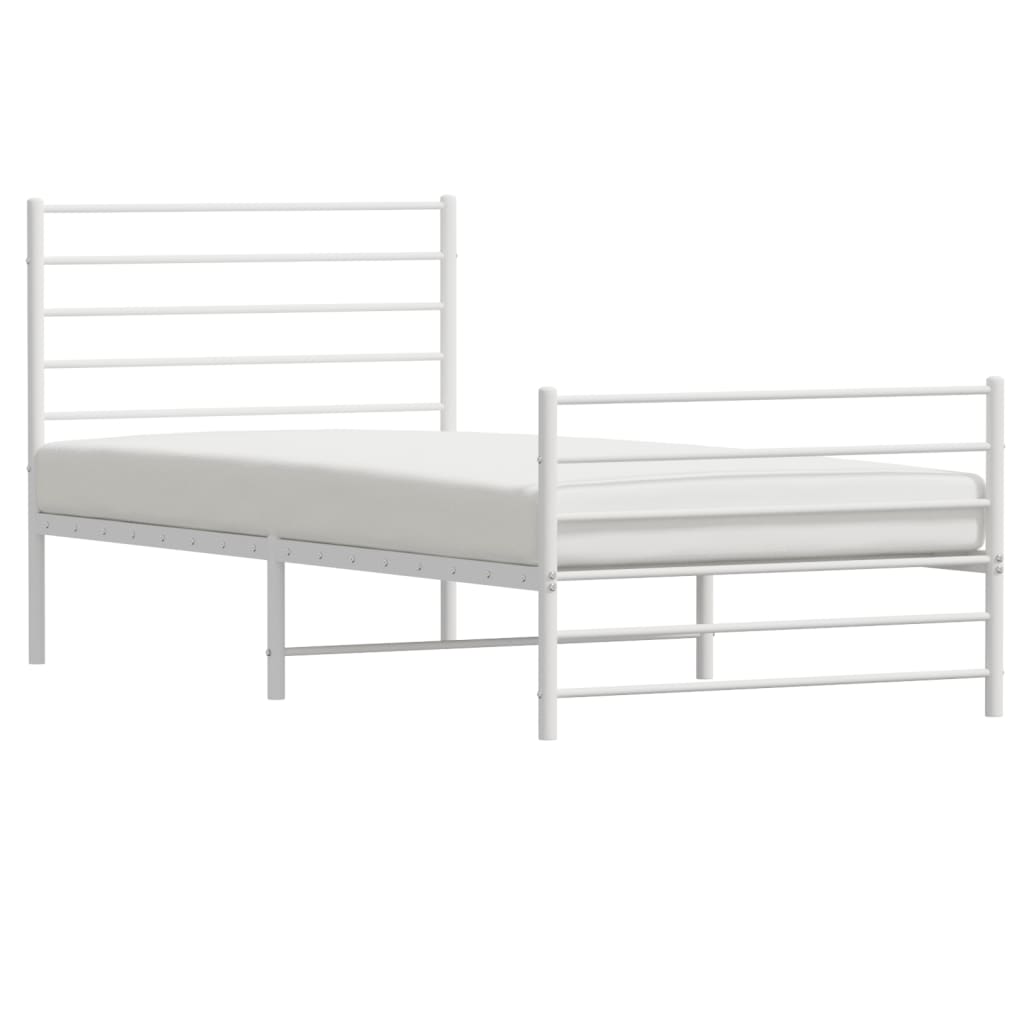 vidaXL Estructura cama metal con cabecero y pie cama blanca 80x200 cm