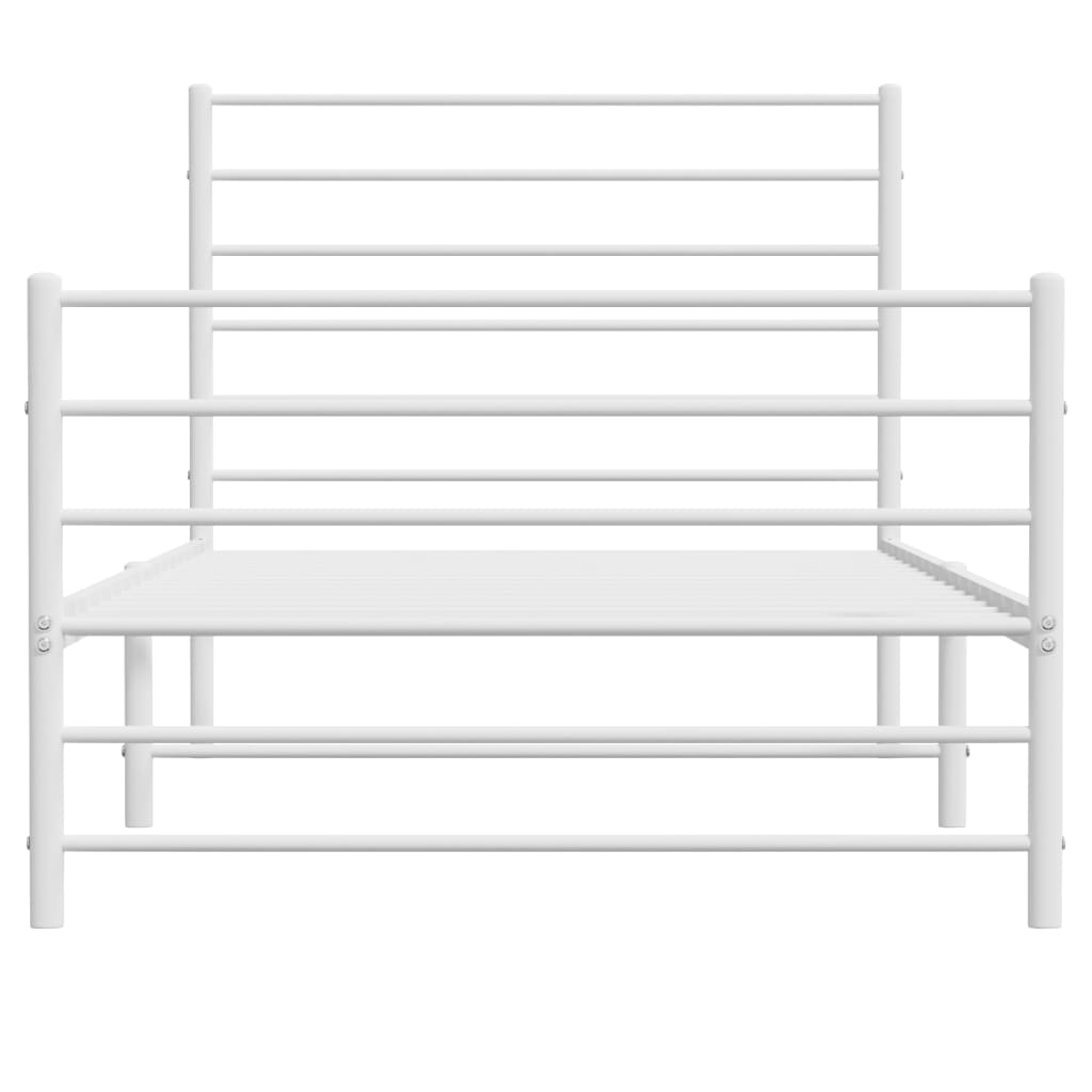 vidaXL Estructura cama metal con cabecero y pie cama blanca 80x200 cm