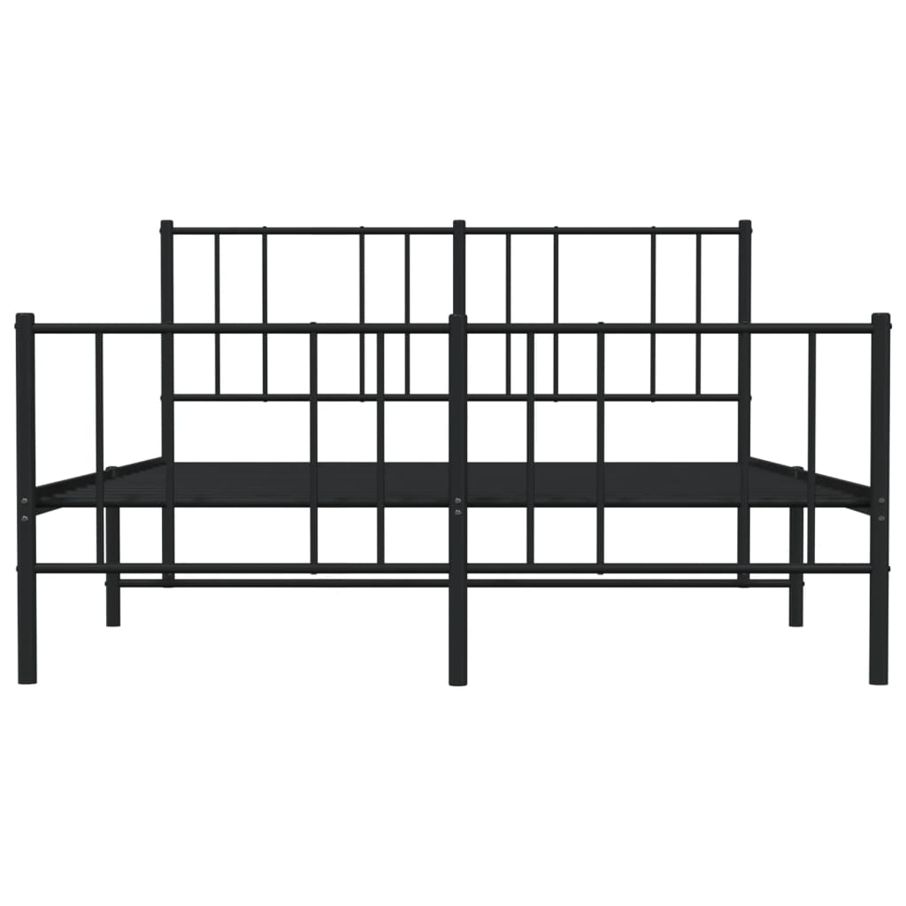 vidaXL Estructura de cama cabecero y estribo metal negro 140x200 cm