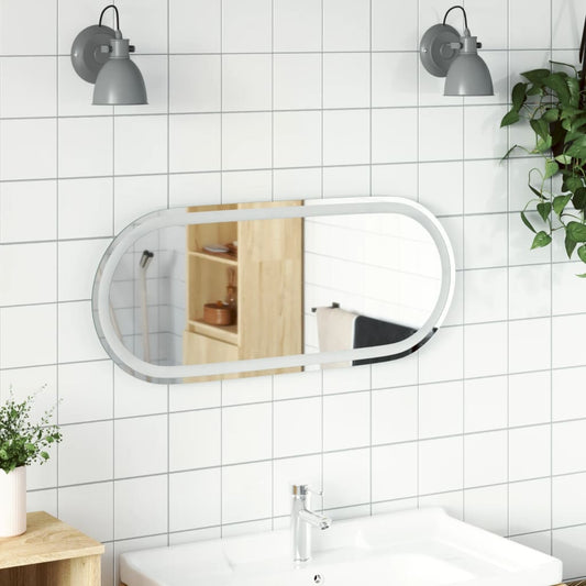 vidaXL Espejo de baño LED ovalado 90x40 cm