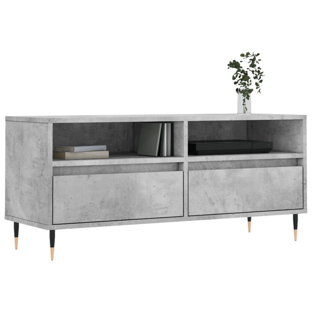 vidaXL Mueble de TV madera contrachapada gris hormigón 100x34,5x44,5cm