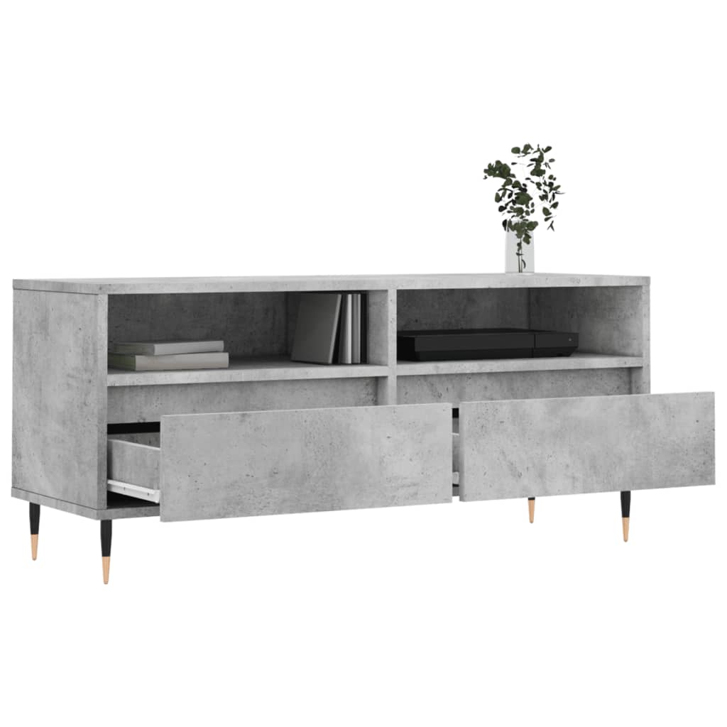 vidaXL Mueble de TV madera contrachapada gris hormigón 100x34,5x44,5cm