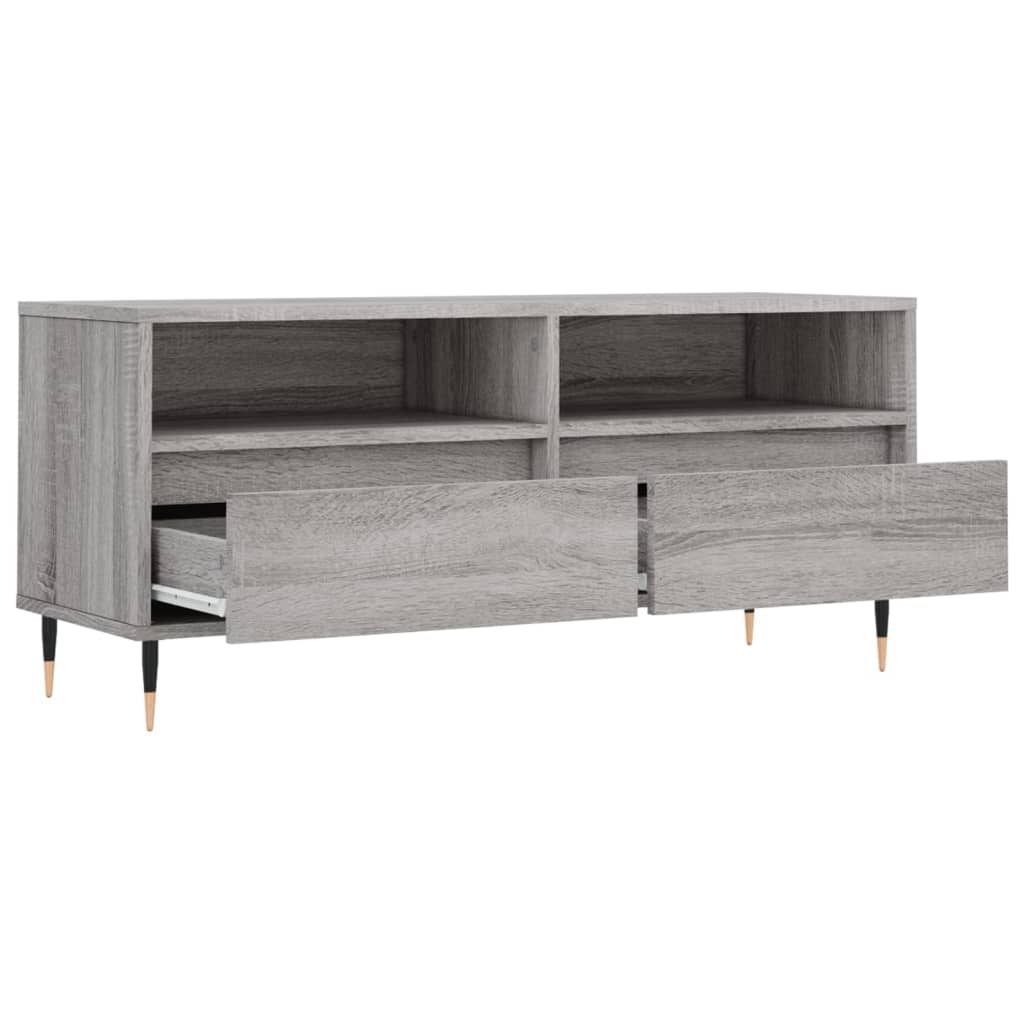 vidaXL Mueble de TV madera contrachapada gris Sonoma 100x34,5x44,5 cm