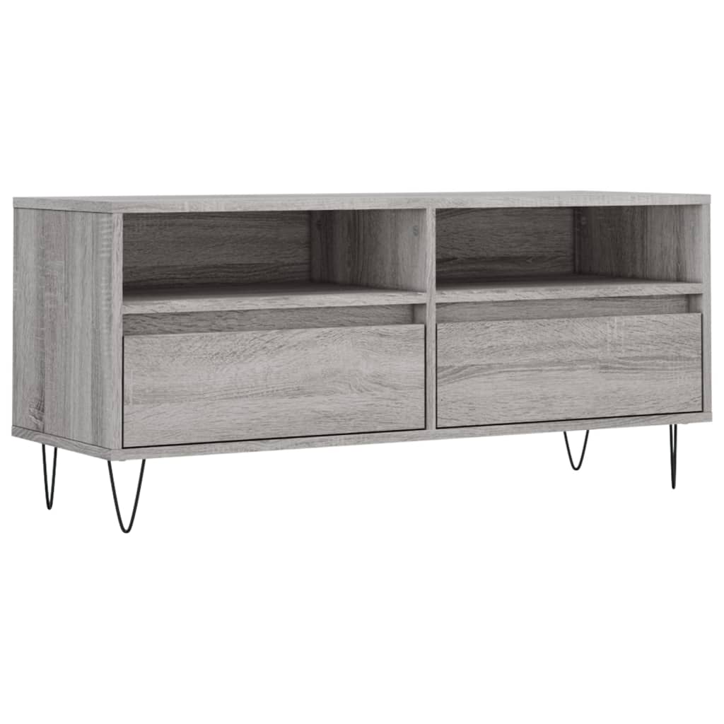 vidaXL Mueble de TV madera contrachapada gris Sonoma 100x34,5x44,5 cm