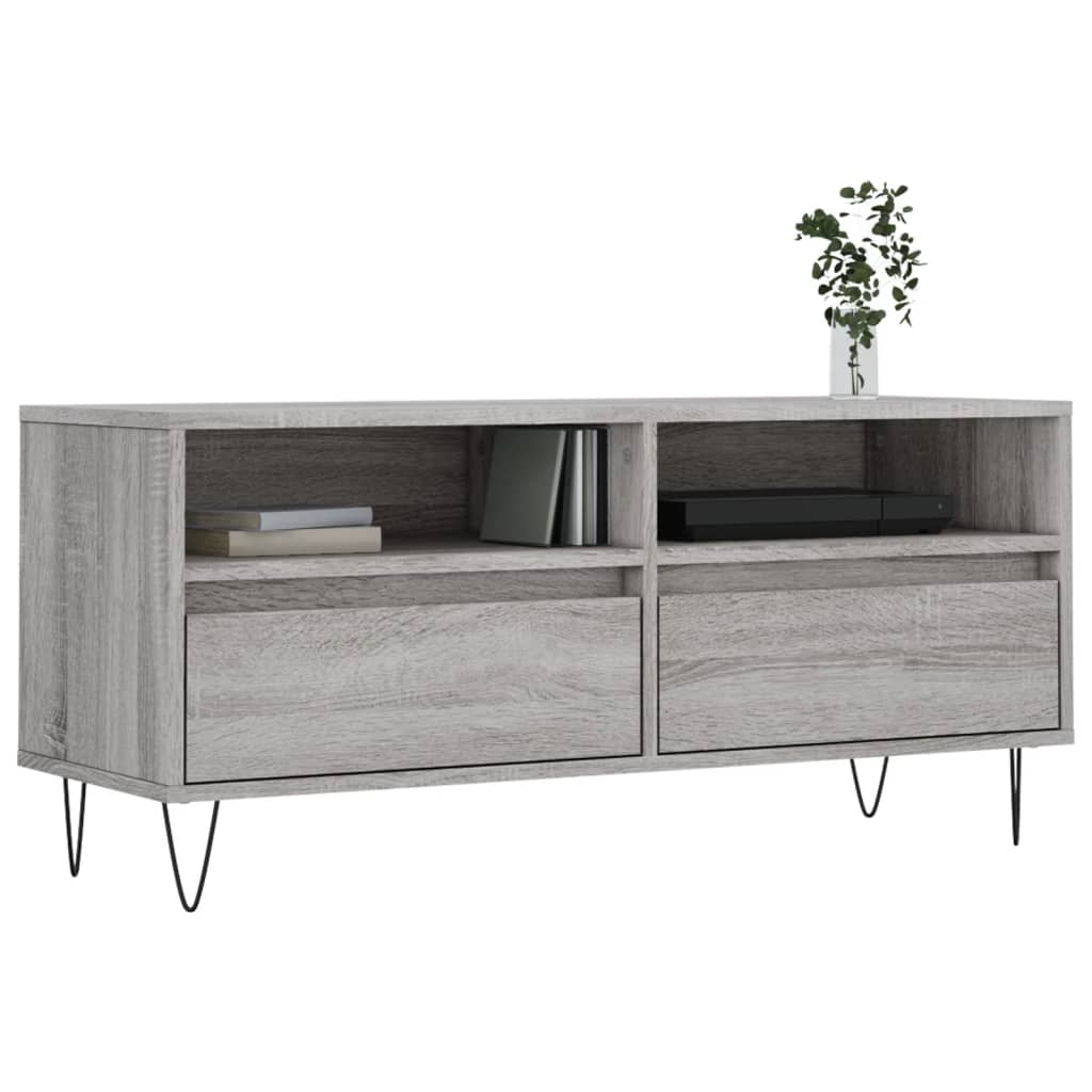 vidaXL Mueble de TV madera contrachapada gris Sonoma 100x34,5x44,5 cm