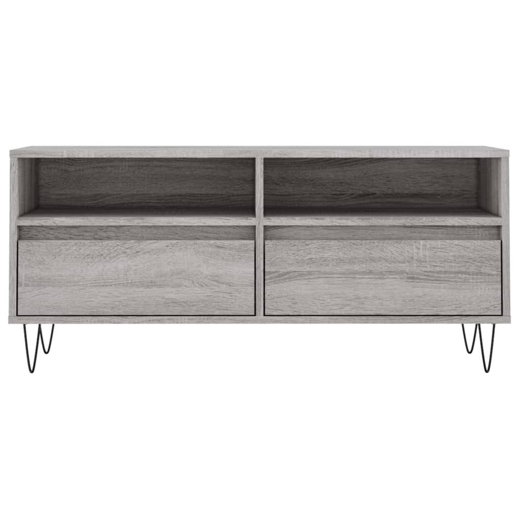 vidaXL Mueble de TV madera contrachapada gris Sonoma 100x34,5x44,5 cm