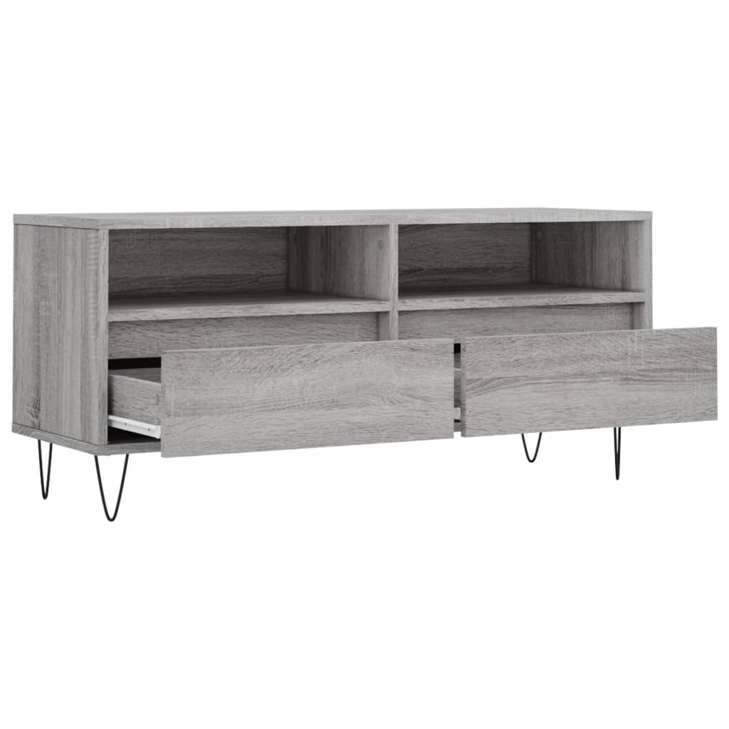 vidaXL Mueble de TV madera contrachapada gris Sonoma 100x34,5x44,5 cm