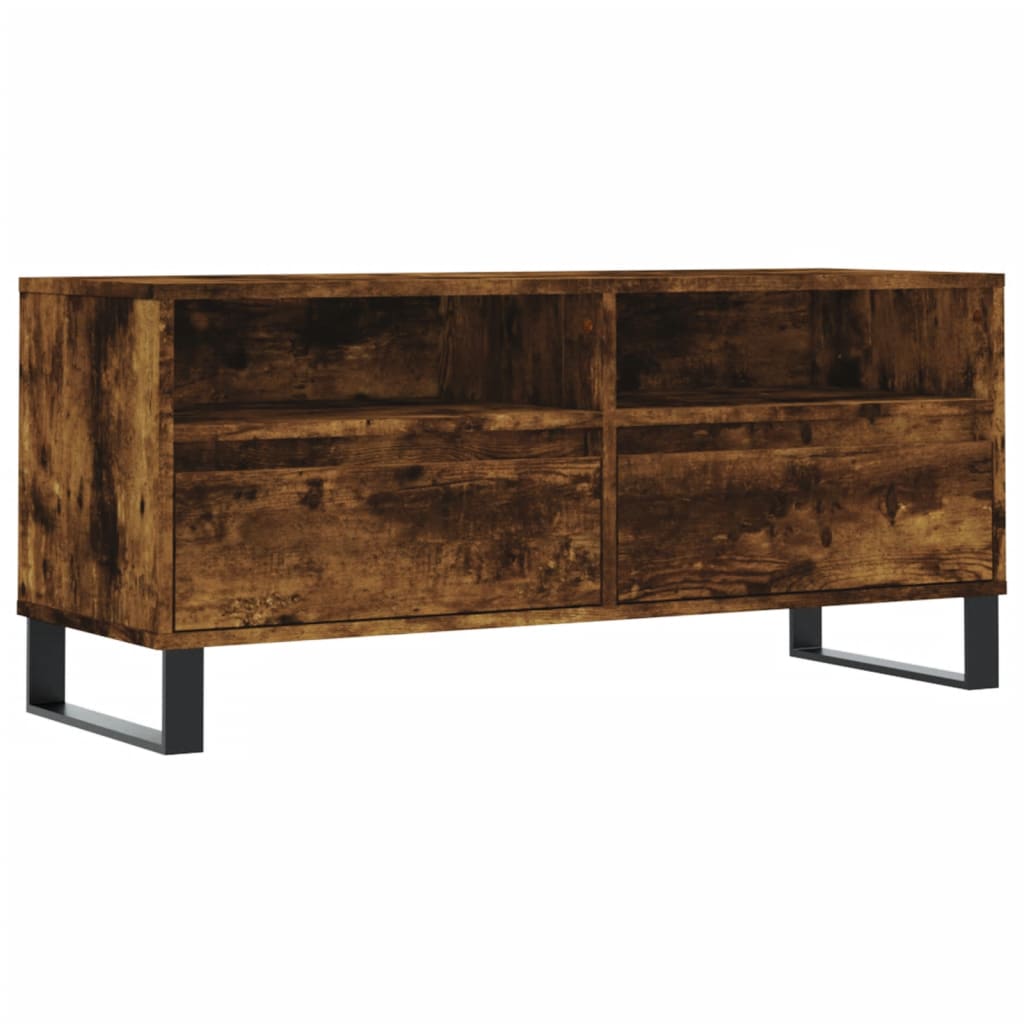 vidaXL Mueble de TV madera contrachapada roble ahumado 100x34,5x44,5cm