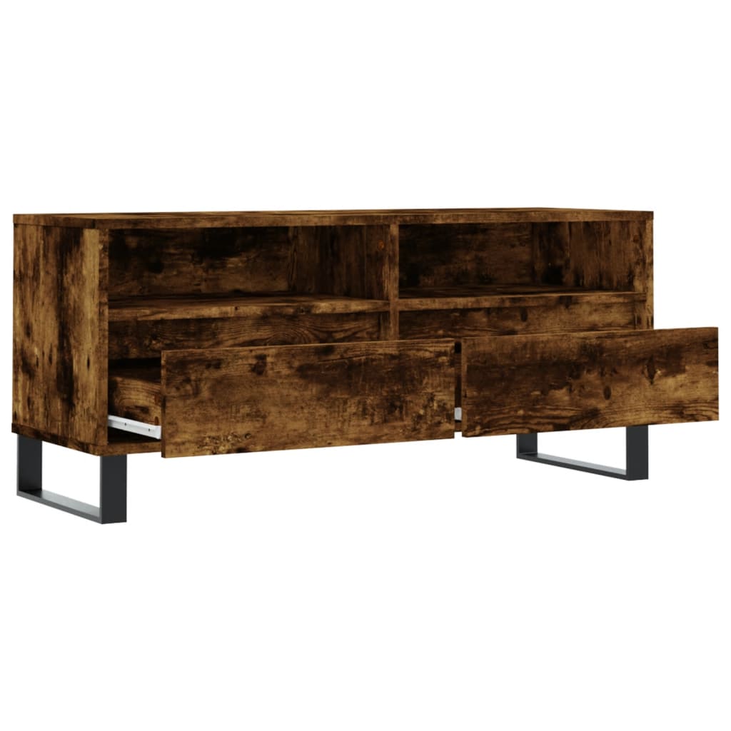 vidaXL Mueble de TV madera contrachapada roble ahumado 100x34,5x44,5cm