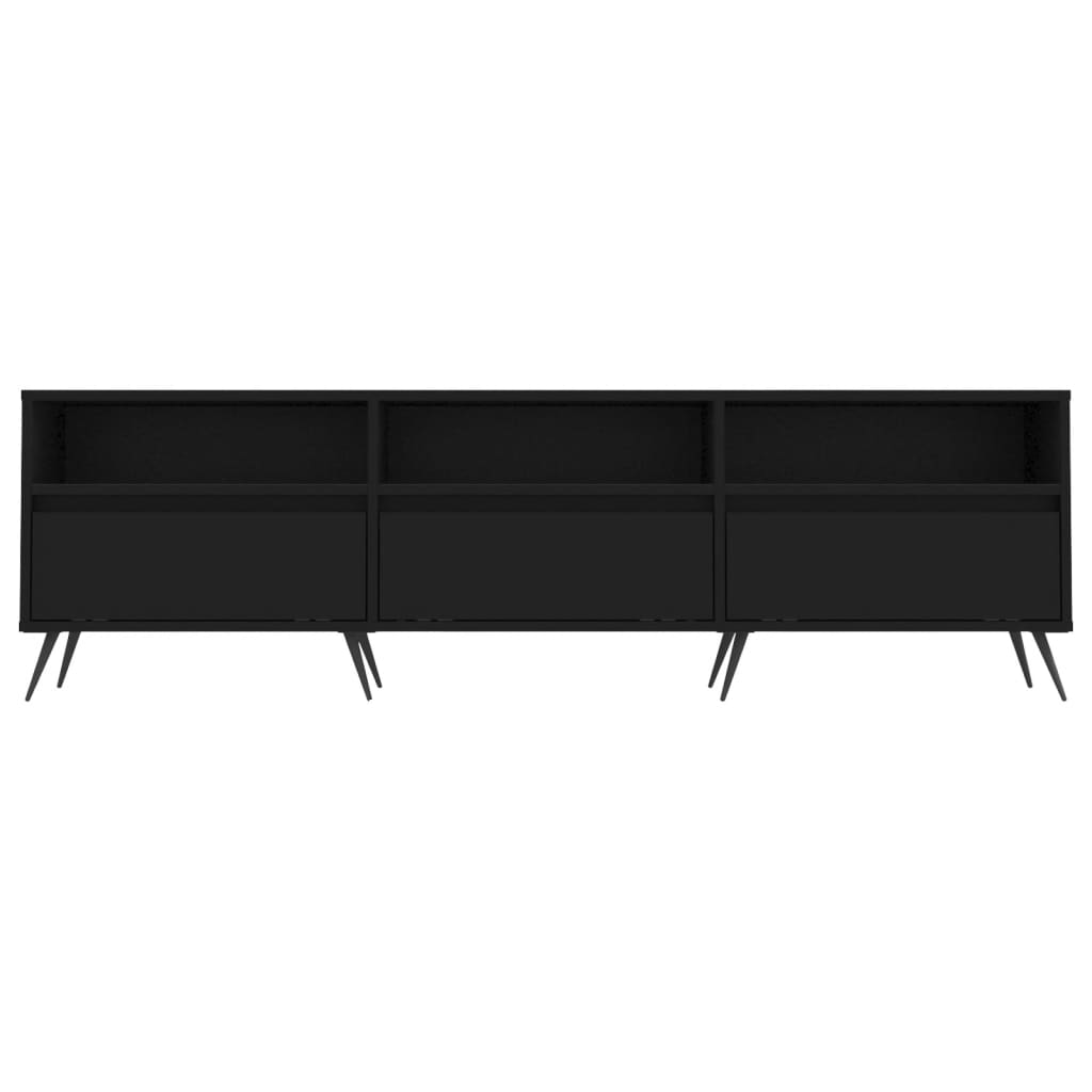 vidaXL Mueble de TV madera contrachapada negro 150x30x44,5 cm