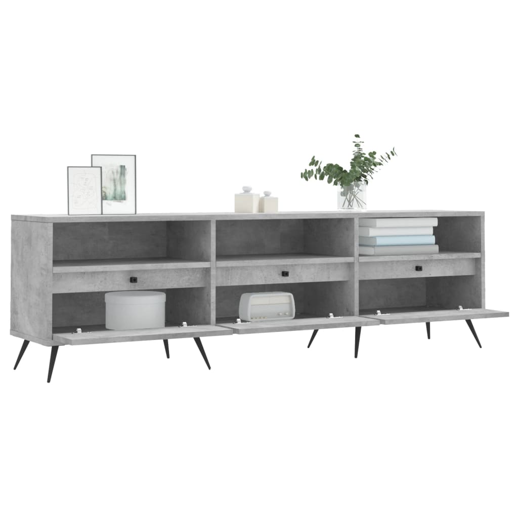 vidaXL Mueble de TV madera contrachapada gris hormigón 150x30x44,5 cm