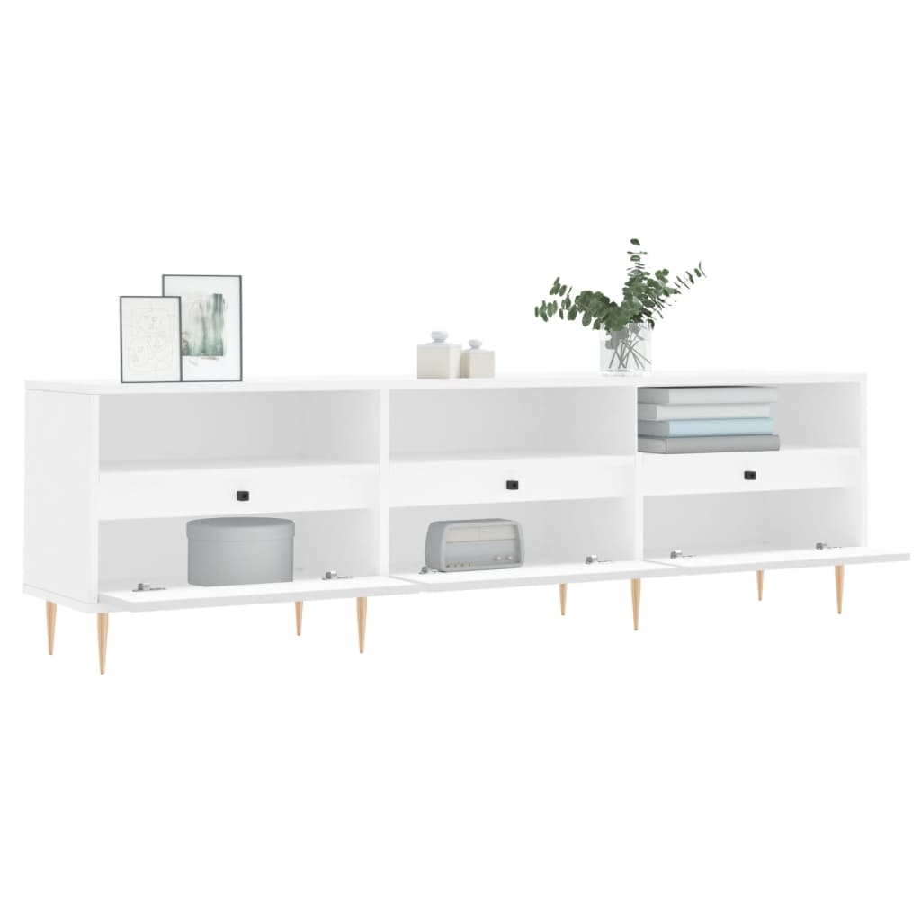 vidaXL Mueble de TV madera contrachapada blanco 150x30x44,5 cm