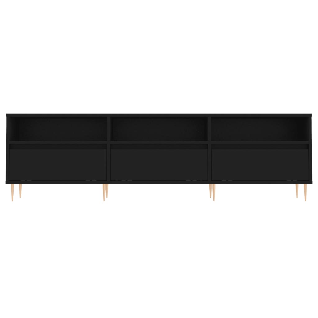 vidaXL Mueble de TV madera contrachapada negro 150x30x44,5 cm