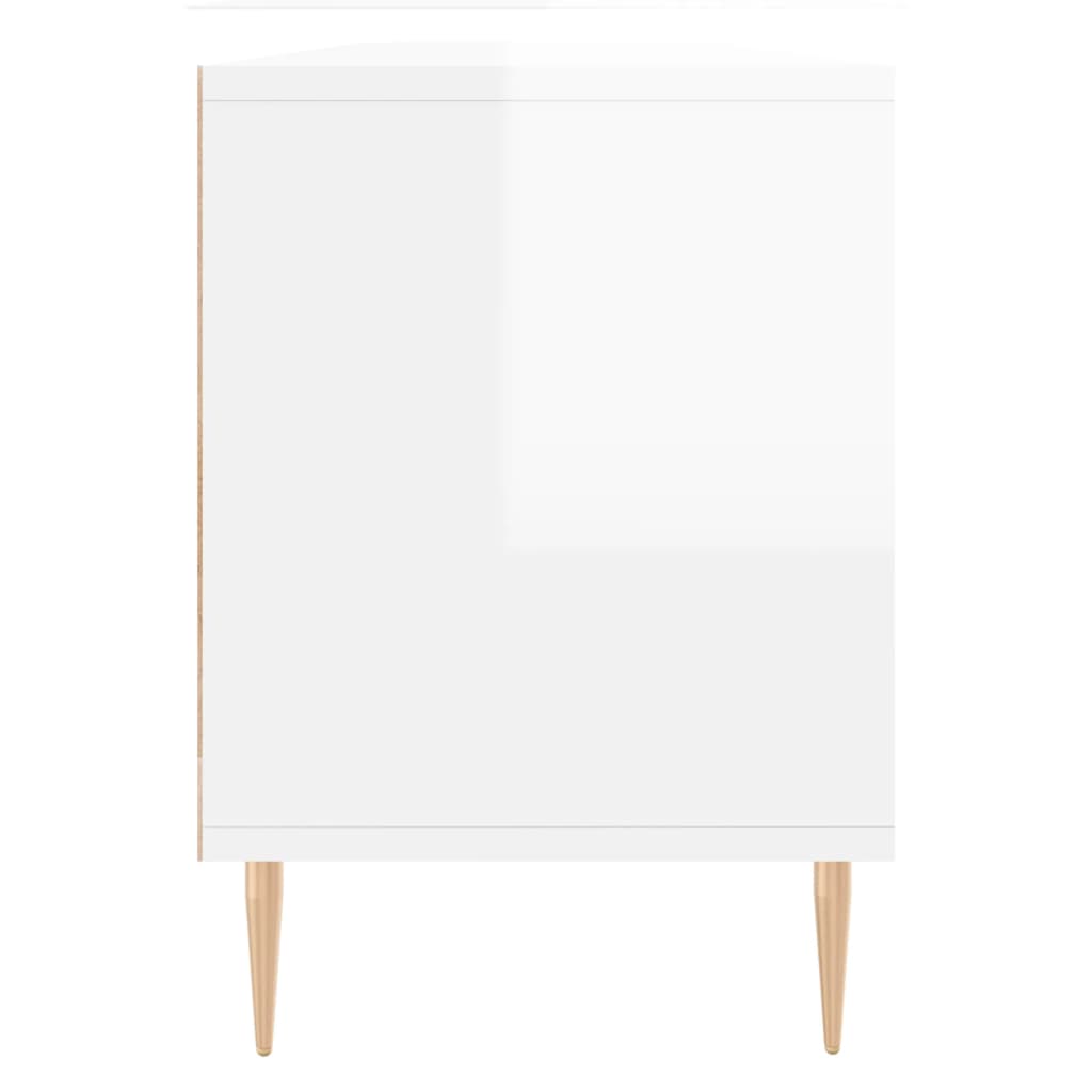 vidaXL Mueble de TV madera contrachapada blanco brillo 150x30x44,5 cm