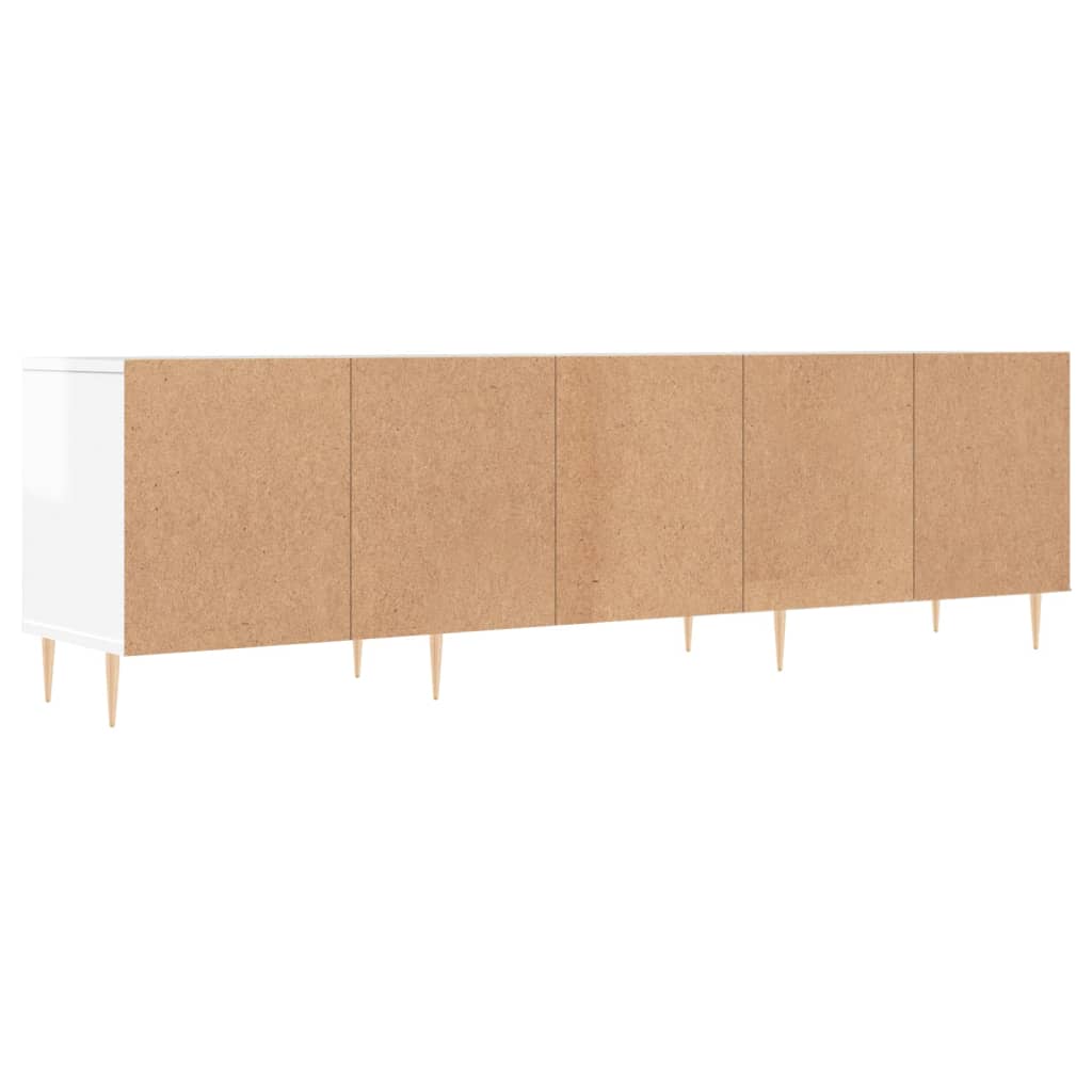 vidaXL Mueble de TV madera contrachapada blanco brillo 150x30x44,5 cm