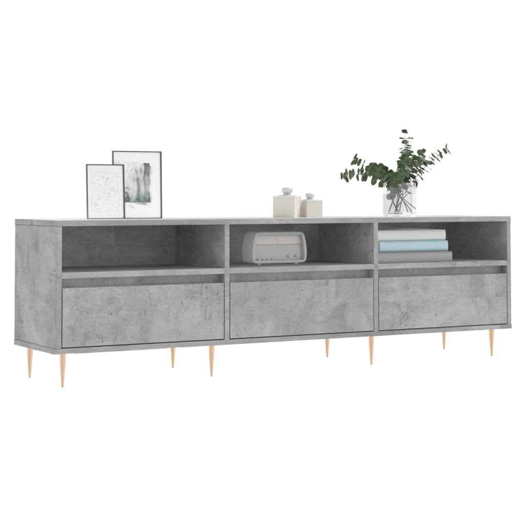 vidaXL Mueble de TV madera contrachapada gris hormigón 150x30x44,5 cm