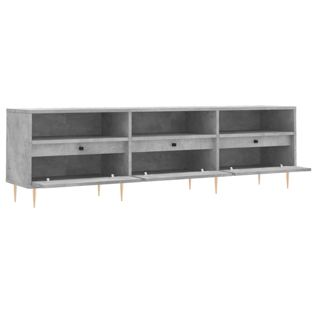 vidaXL Mueble de TV madera contrachapada gris hormigón 150x30x44,5 cm