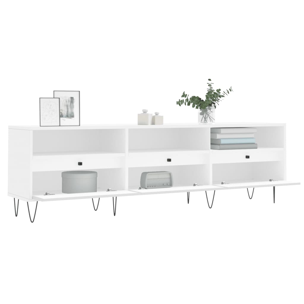 vidaXL Mueble de TV madera contrachapada blanco 150x30x44,5 cm