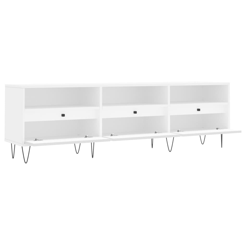 vidaXL Mueble de TV madera contrachapada blanco 150x30x44,5 cm