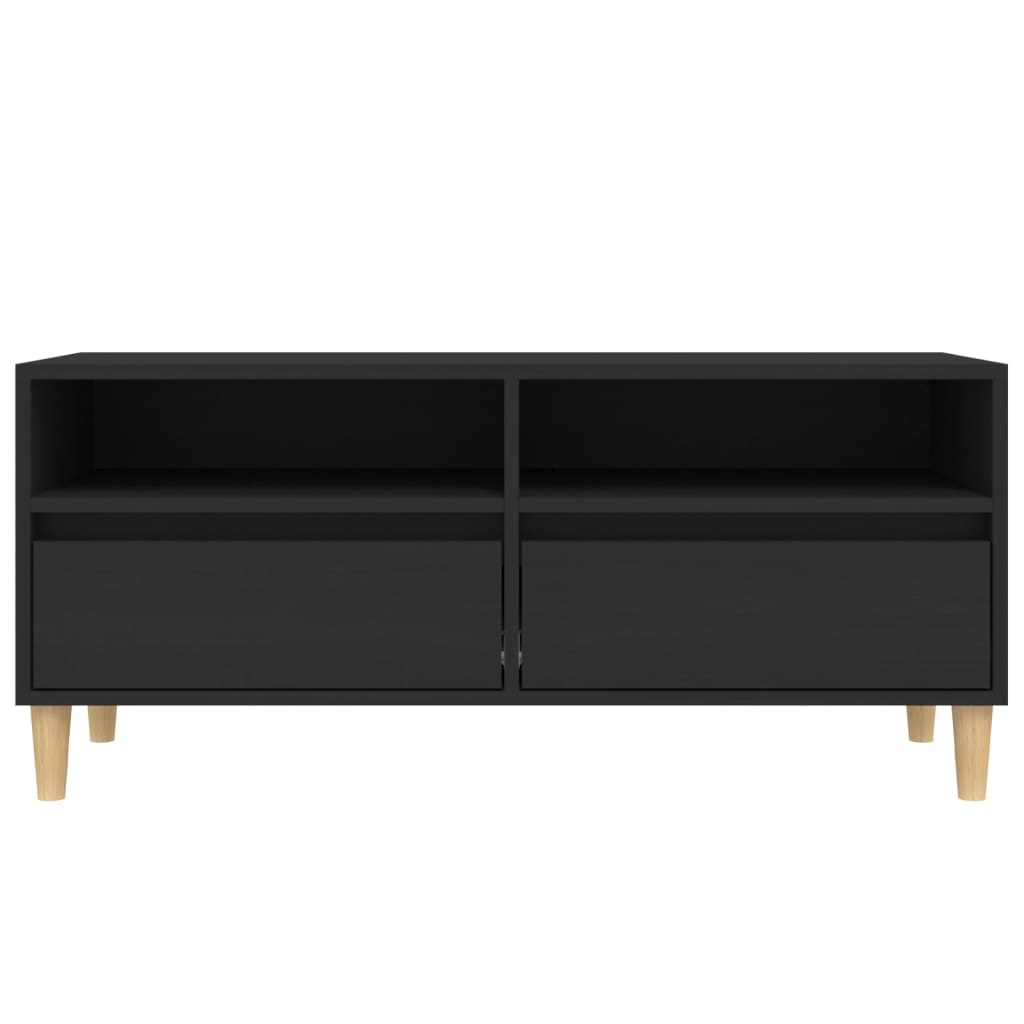 vidaXL Mueble de TV madera contrachapada negro 100x34,5x44,5 cm