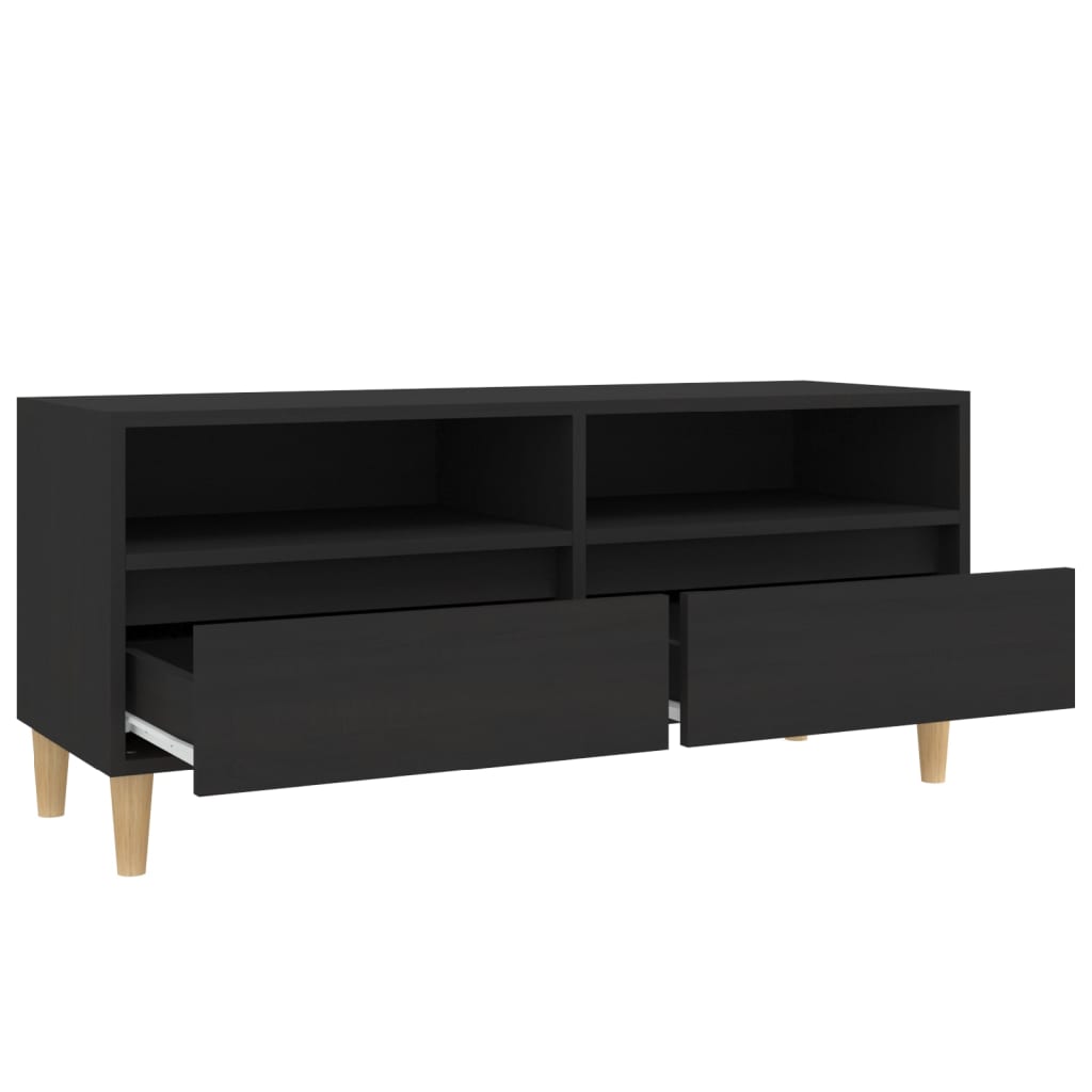 vidaXL Mueble de TV madera contrachapada negro 100x34,5x44,5 cm