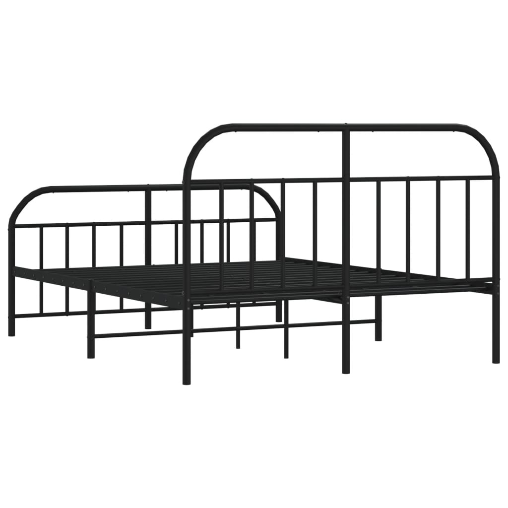vidaXL Estructura de cama cabecero y estribo metal negro 180x200 cm