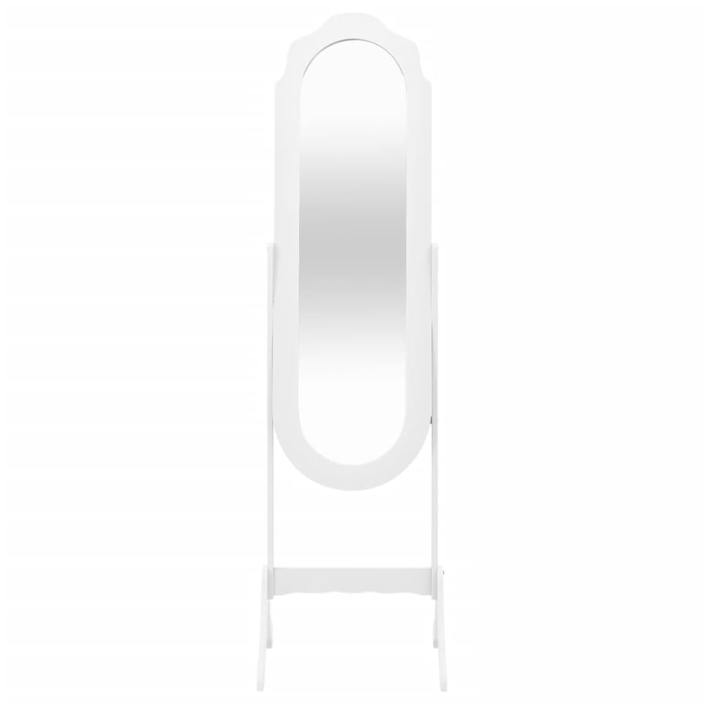 vidaXL Espejo de pie madera contrachapada blanco 45,5x47,5x160 cm