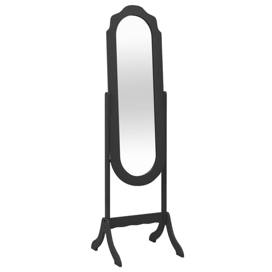 vidaXL Espejo de pie madera contrachapada negro 45,5x47,5x160 cm