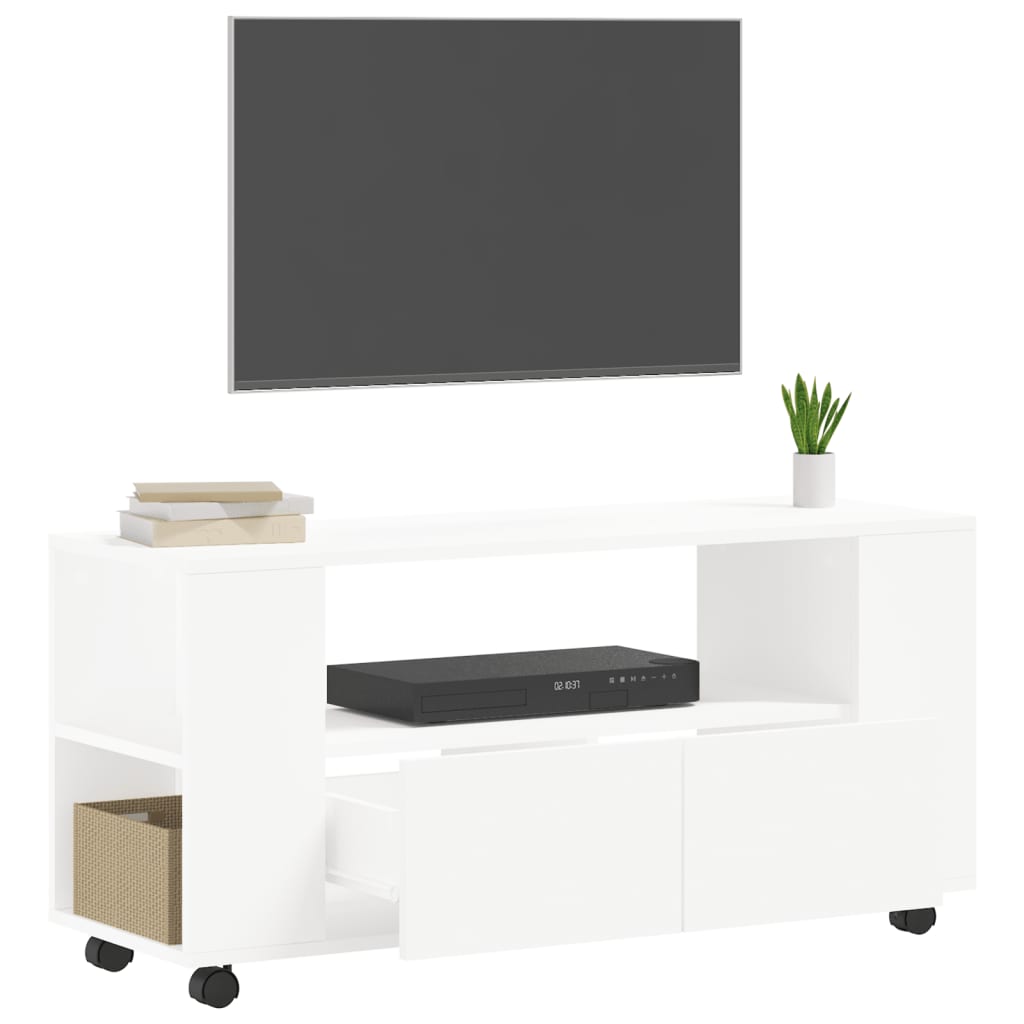 vidaXL Mueble para TV madera de ingeniería blanco 102x34,5x43 cm