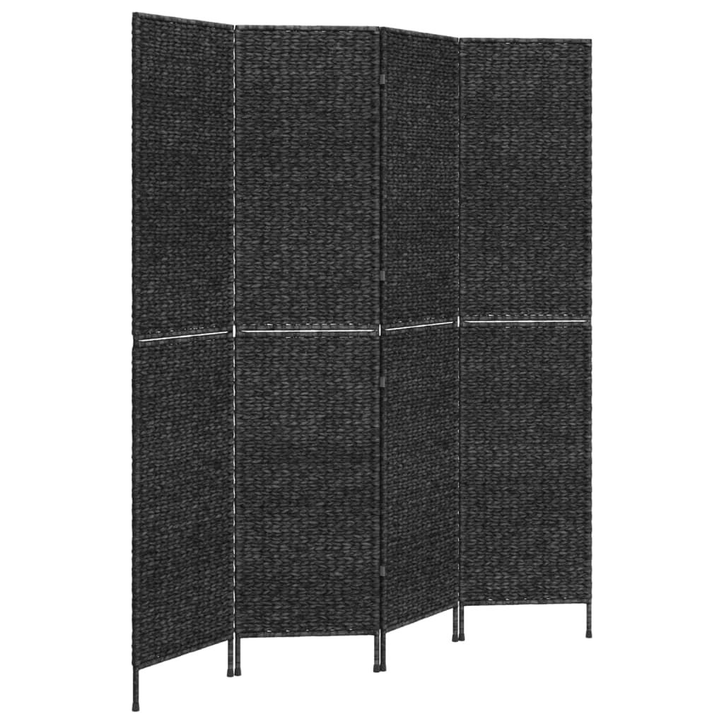 vidaXL Biombo de 4 paneles jacinto de agua negro 163x180 cm