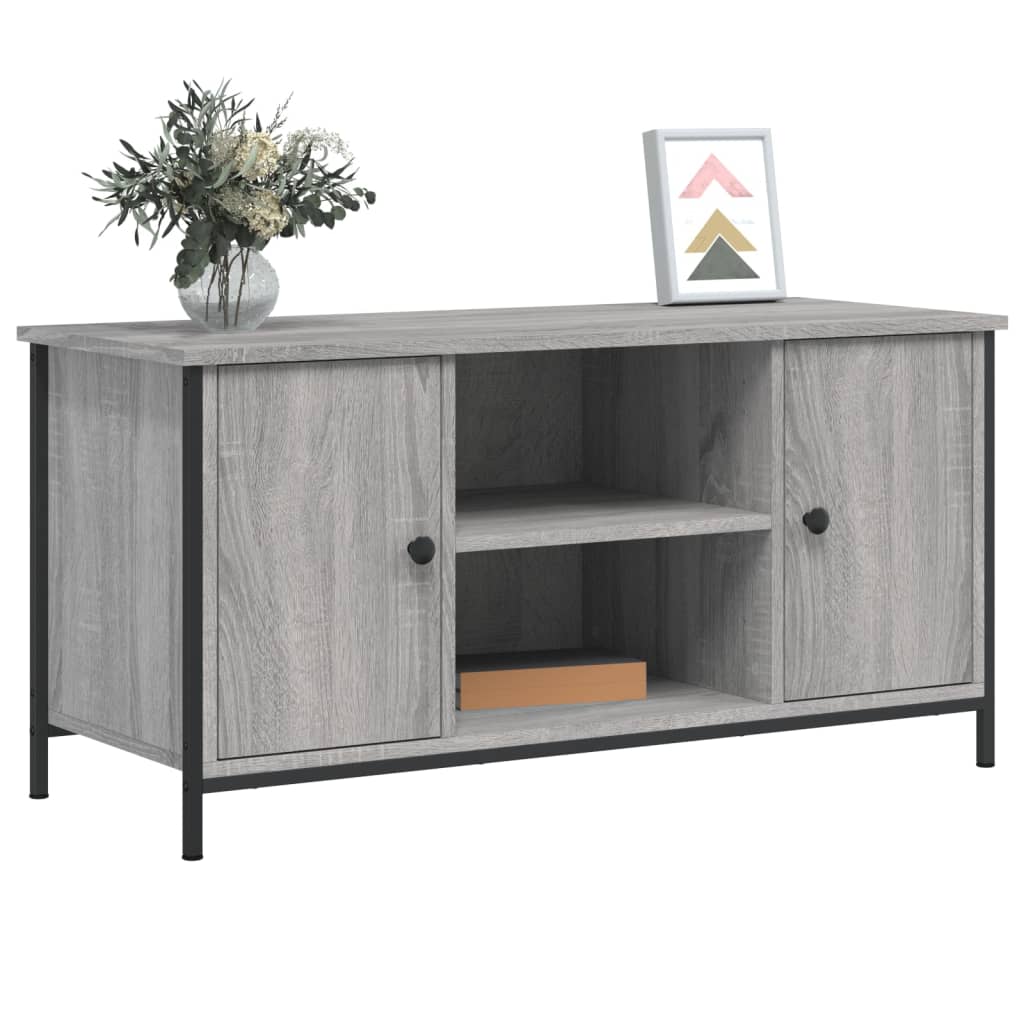 vidaXL Mueble de TV madera contrachapada gris Sonoma 100x40x50 cm