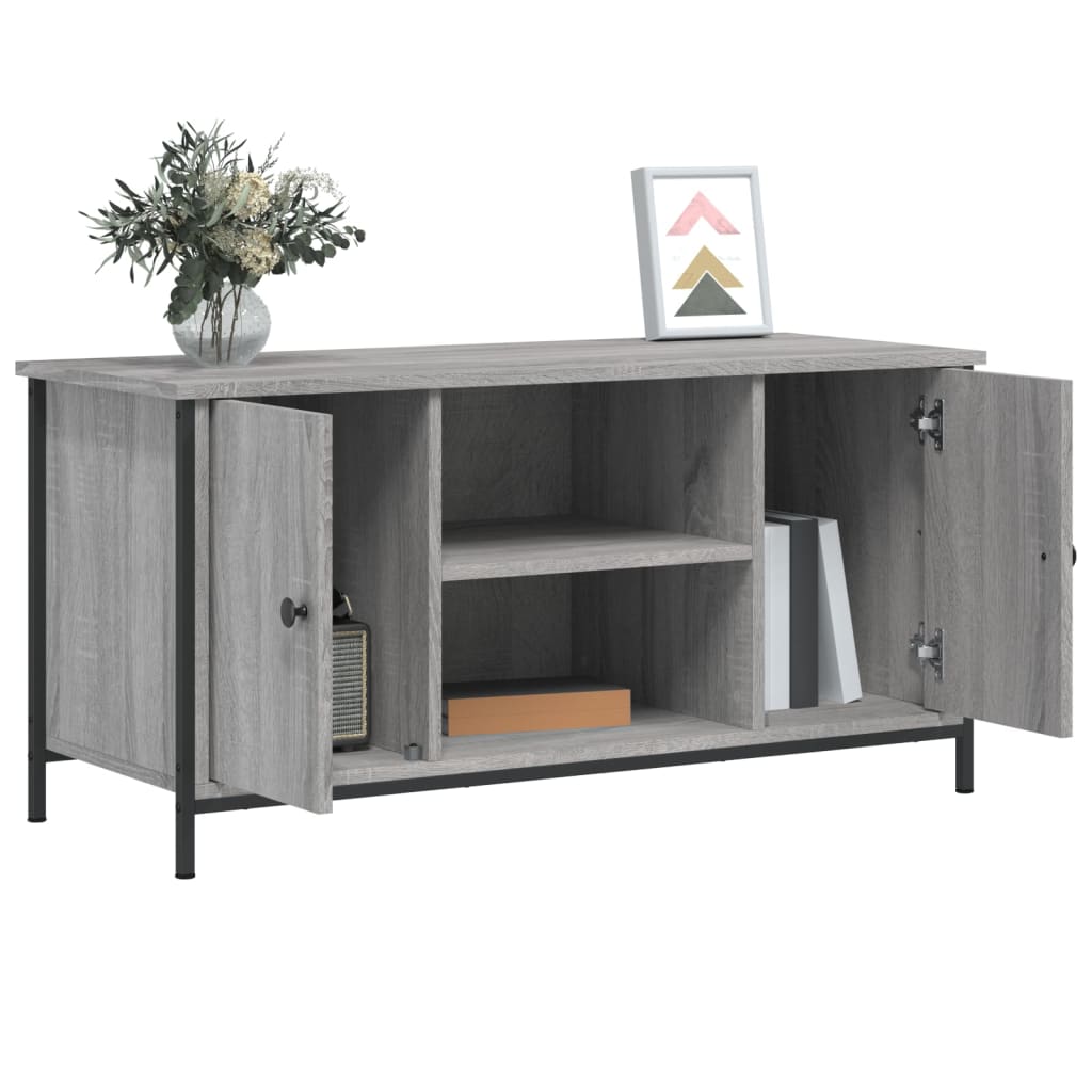 vidaXL Mueble de TV madera contrachapada gris Sonoma 100x40x50 cm